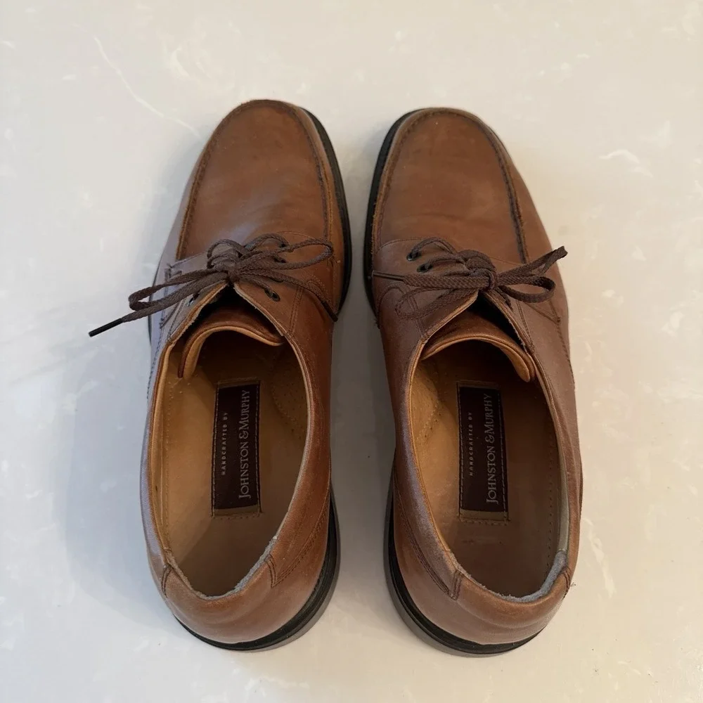 Johnston & Murphy Brown Leather Oxford Shoes Men Size US 13M